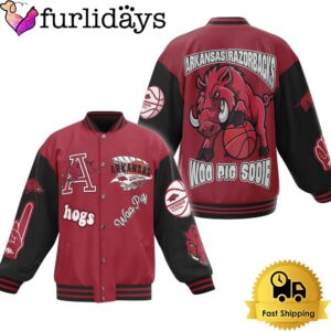 Arkansas Razorbacks Basketball Woo Pig Sooie Baseball Jacket