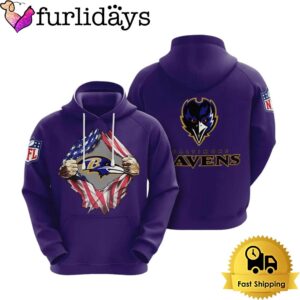 Baltimore Ravens American Flag 3D Hoodie