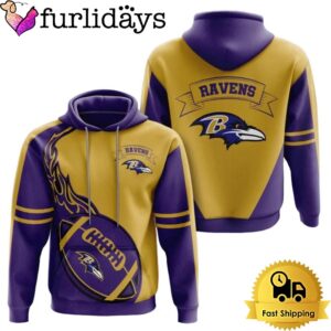 Baltimore Ravens Football Logo 3D Hoodie