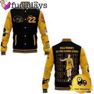 Caitlin Clark Basketball All Time Leading Scorer Baseball Jacket