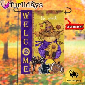 Custom Name NCAA LSU Tigers Football Fall Scarecrows Garden Flag