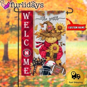 Custom Name NCAA Nebraska Cornhuskers Football Fall Scarecrows Garden Flag