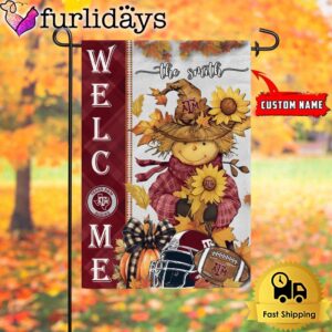 Custom Name NCAA Texas A&ampM Aggies Football Fall Scarecrows Garden Flag