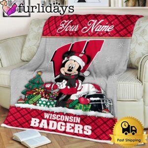 Custom Name NCAA Wisconsin Badgers Mickey…