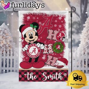 Custom NCAA Alabama Crimson Tide Mickey Hohoho Christmas Garden Flag