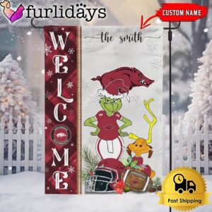 Custom NCAA Arkansas Razorbacks Football Grinch…