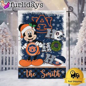 Custom NCAA Auburn Tigers Mickey Hohoho Christmas Garden Flag