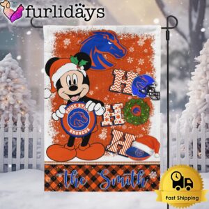 Custom NCAA Boise State Broncos Mickey Hohoho Christmas Garden Flag