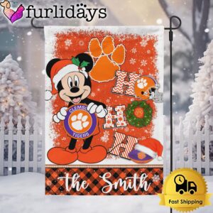 Custom NCAA Clemson Tigers Mickey Hohoho Christmas Garden Flag