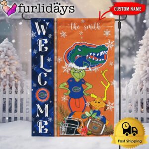 Custom NCAA Florida Gators Football Grinch Christmas Welcome Garden Flag