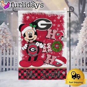 Custom NCAA Georgia Bulldogs Mickey Hohoho Christmas Garden Flag