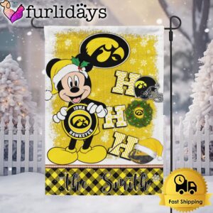 Custom NCAA Iowa Hawkeyes Mickey Hohoho Christmas Garden Flag