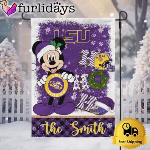 Custom NCAA LSU Tigers Mickey Hohoho Christmas Garden Flag