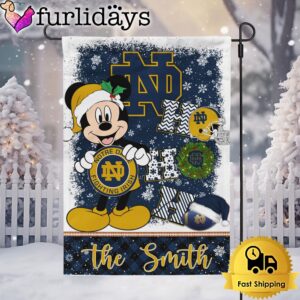 Custom NCAA Notre Dame Fighting Irish Mickey Hohoho Christmas Garden Flag