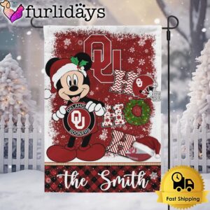 Custom NCAA Oklahoma Sooners Mickey Hohoho Christmas Garden Flag