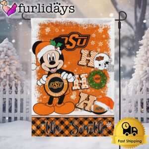 Custom NCAA Oklahoma State Cowboys Mickey Hohoho Christmas Garden Flag