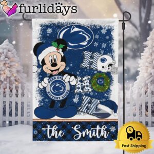 Custom NCAA Penn State Nittany Lions Mickey Hohoho Christmas Garden Flag