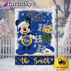 Custom NCAA Pittsburgh Panthers Mickey Hohoho Christmas Garden Flag