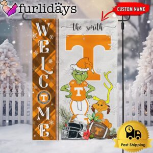 Custom NCAA Tennessee Volunteers Football Grinch Christmas Welcome Garden Flag