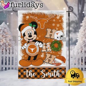 Custom NCAA Texas Longhorns Mickey Hohoho Christmas Garden Flag