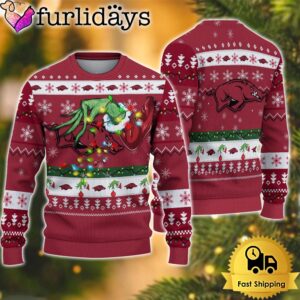 NCAA Arkansas Razorbacks Merry Christmas Grinch…