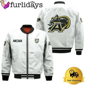 NCAA Army Black Knights Classic White With Mascot Logo Bomber Jacket