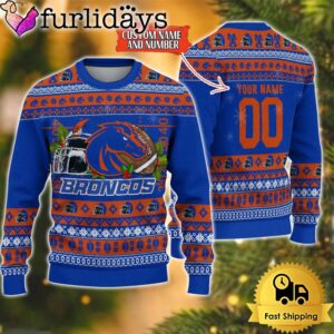 NCAA Boise State Broncos Logo Football Ugly Christmas Sweater