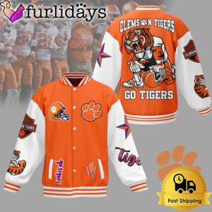 NCAA Clemson Tigers Football Mascot Baseball Jacket