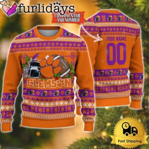 NCAA Clemson Tigers Logo Football Ugly Christmas Sweater