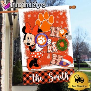 NCAA Clemson Tigers Minnie HOHOHO Christmas Flag