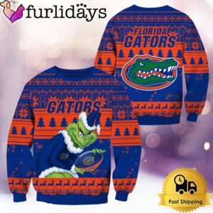 NCAA Florida Gators Grinch Custom Name Ugly Christmas Sweater