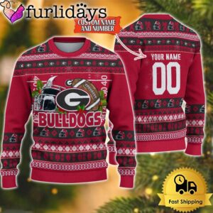 NCAA Georgia Bulldogs Logo Football Ugly Christmas Sweater