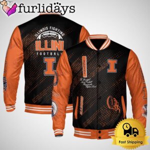 NCAA Illinois Fighting Illini Football Baseball Jacket