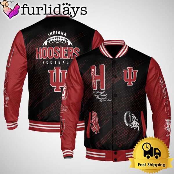 NCAA Indiana Hoosiers Football Baseball Jacket