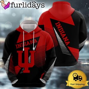 NCAA Indiana Hoosiers Football Logo 3D Hoodie