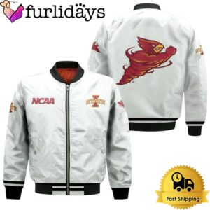 NCAA Iowa State Cyclones Classic White With Mascot Bomber Jacket