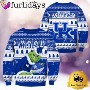 NCAA Kentucky Wildcats Grinch Custom Name Ugly Christmas Sweater