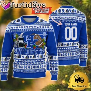 NCAA Kentucky Wildcats Logo Football Ugly Christmas Sweater