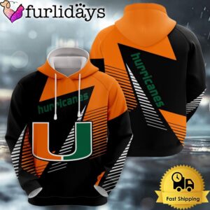 NCAA Miami Hurricanes Football Logo 3D Hoodie