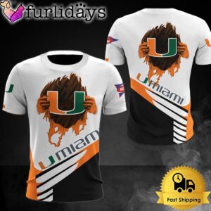 NCAA Miami Hurricanes Logo Team All Over Print T Shirt