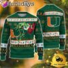 NCAA Miami Hurricanes Merry Christmas Grinch Hand Ugly Christmas Sweater