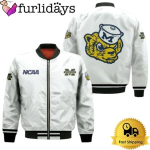 NCAA Michigan Wolverines Classic White With Mascot Bomber Jacket