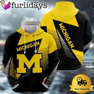 NCAA Michigan Wolverines Football Logo 3D Hoodie