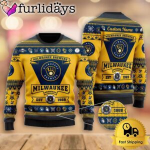 NCAA Michigan Wolverines Football Team Logo Custom Name Ugly Christmas Sweater