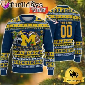 NCAA Michigan Wolverines Logo Football Ugly Christmas Sweater