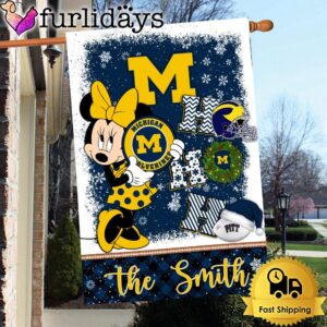 NCAA Michigan Wolverines Minnie HOHOHO Christmas Flag