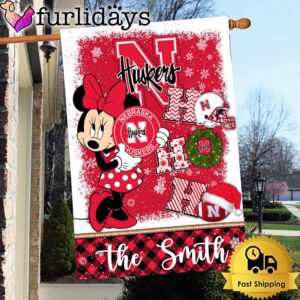 NCAA Nebraska Cornhuskers Minnie HOHOHO Christmas Flag