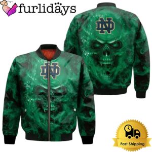 NCAA Notre Dame Fighting Irish Fans Skull Bomber Jacket