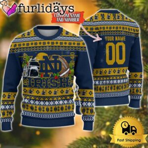 NCAA Notre Dame Fighting Irish Logo Football Ugly Christmas Sweater