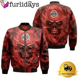 NCAA Ohio State Buckeyes Fans Skull Bomber Jacket